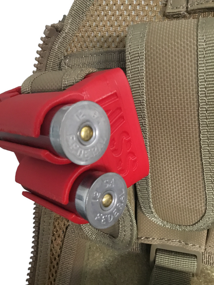 2 Shell Tactical Shotgun 12 Gauge Shell Ammo Holder with Vest / Belt Clip 12 Ga.