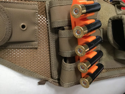 5 Shell Tactical Shotgun 28 Gauge Shell Ammo Holder with Vest / Belt Clip 28 Ga.