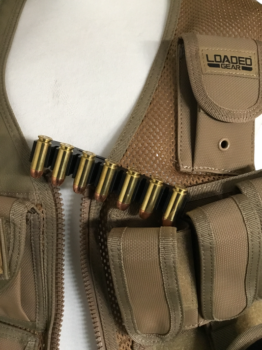 4, 6, 7, 8 or 10 Tactical .10 mm AMMO Bullet HOLDER Vest / Belt Clip Rounds 10mm