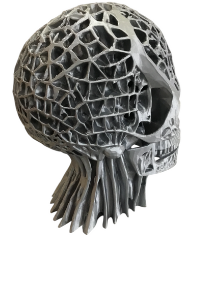 Large Custom Futuristic Lattice Skull Head Collectible Skeleton Decoration SSWI