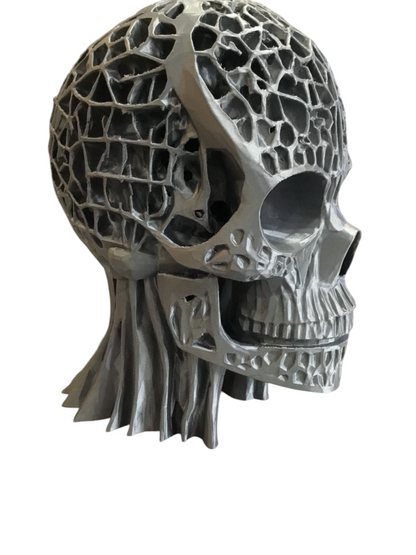Large Custom Futuristic Lattice Skull Head Collectible Skeleton Decoration SSWI