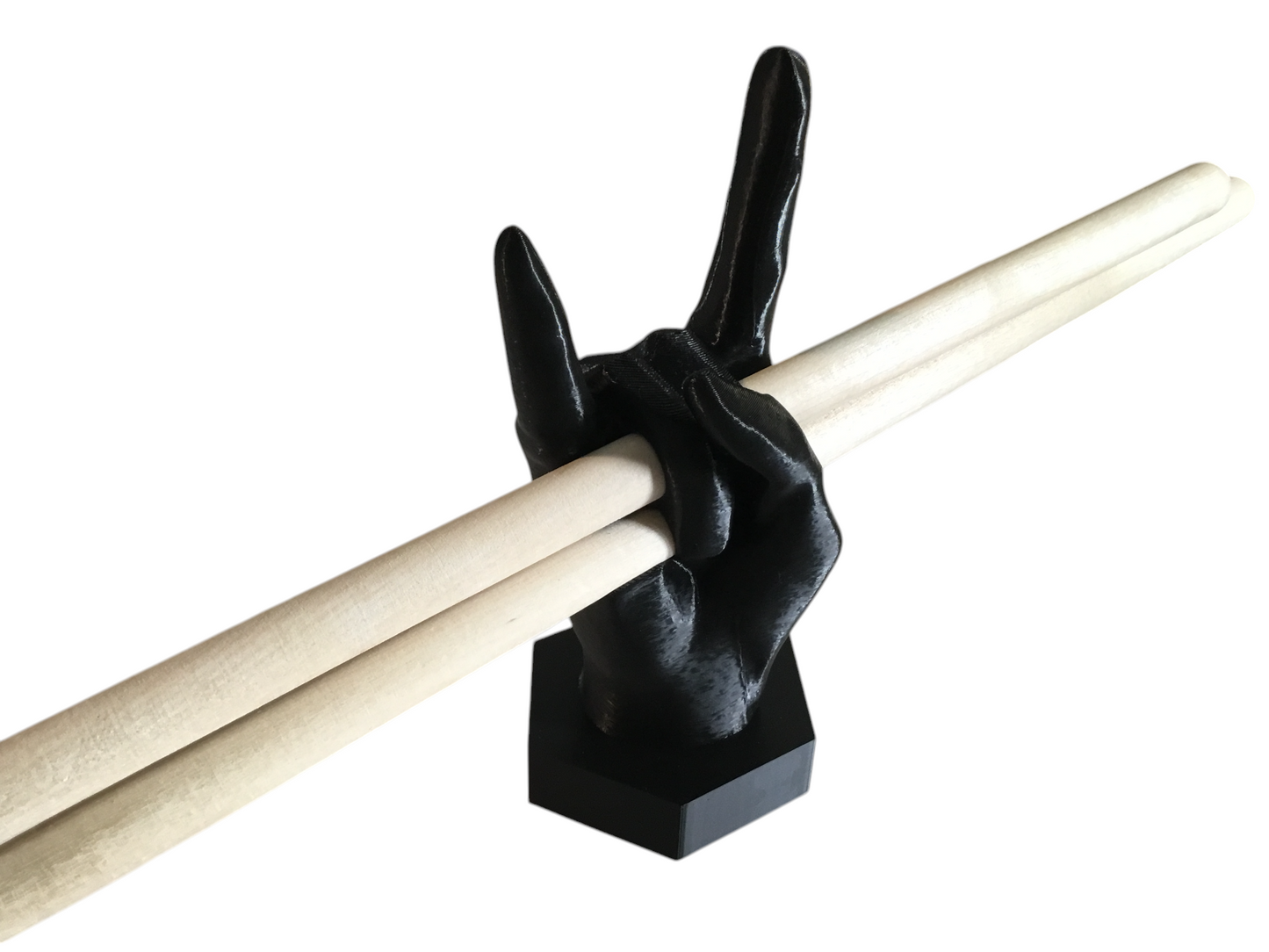 Rock-On Drumstick Holder Stand Display -Any Color SSWI, Heavy Metal Hand Gesture