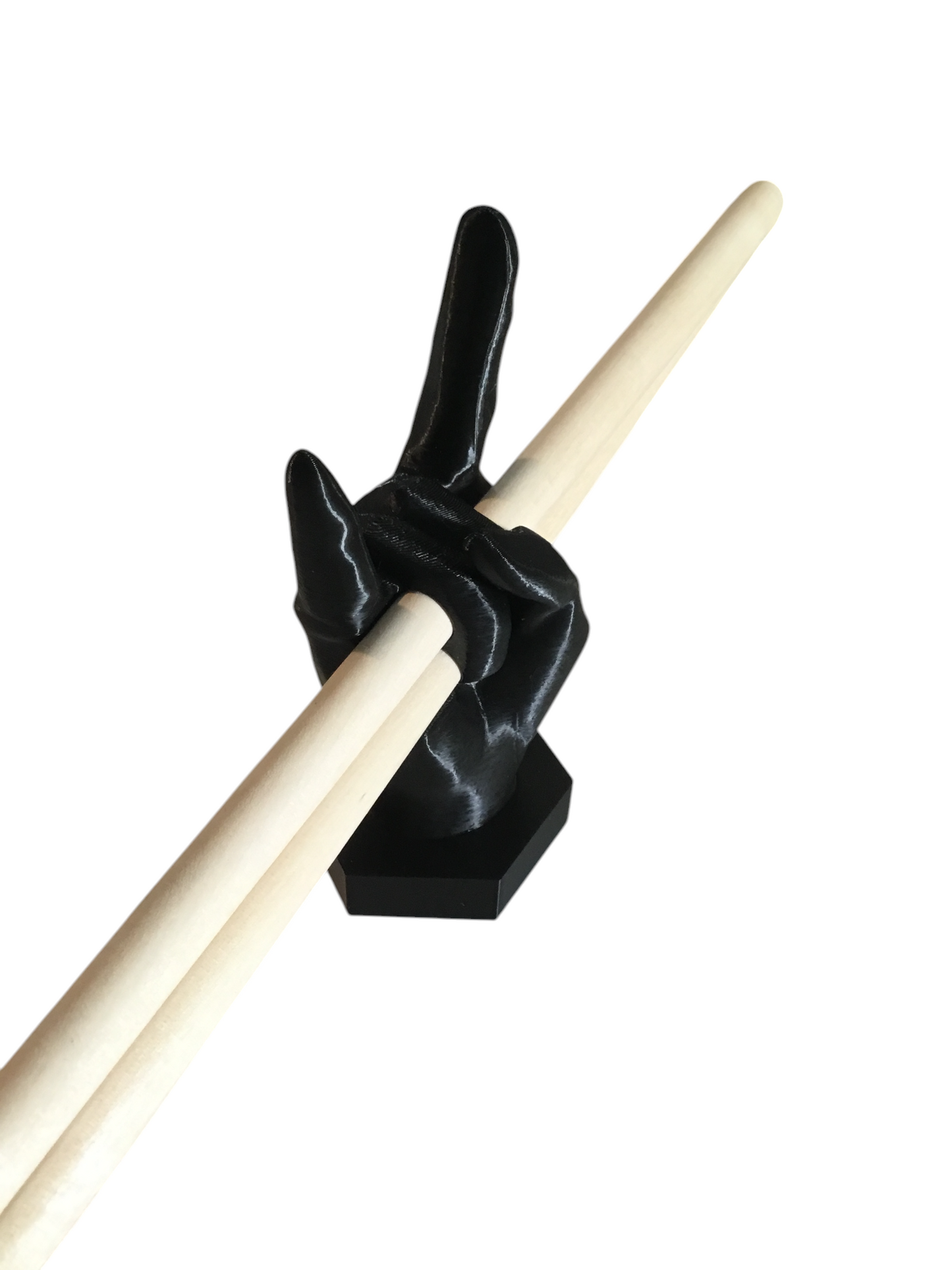 Rock-On Drumstick Holder Stand Display -Any Color SSWI, Heavy Metal Hand Gesture