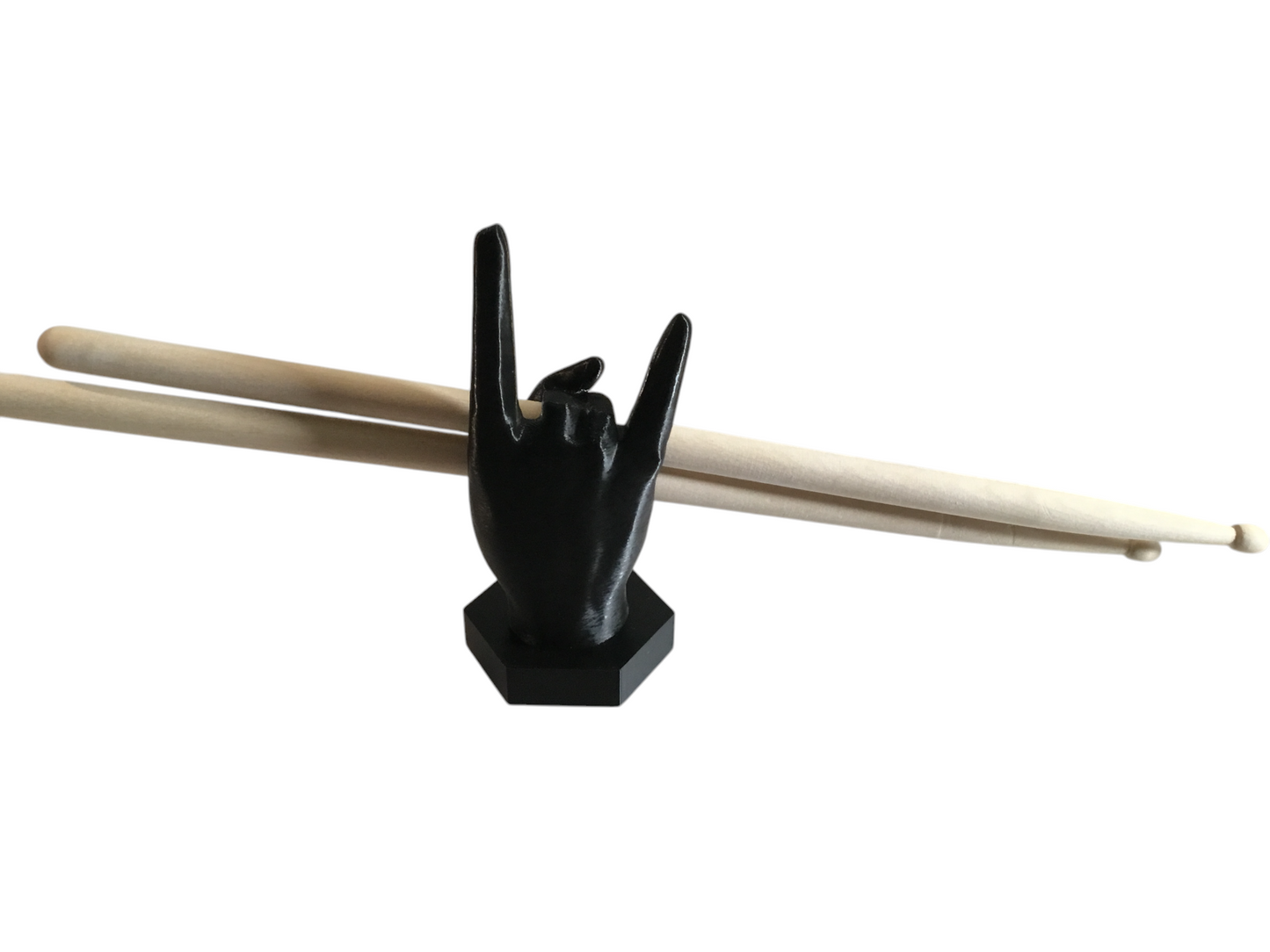 Rock-On Drumstick Holder Stand Display -Any Color SSWI, Heavy Metal Hand Gesture