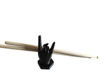 Rock-On Drumstick Holder Stand Display -Any Color SSWI, Heavy Metal Hand Gesture