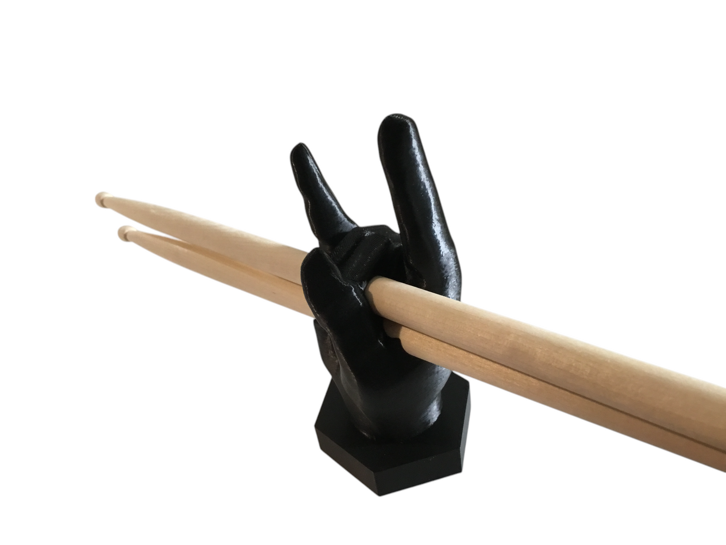 Rock-On Drumstick Holder Stand Display -Any Color SSWI, Heavy Metal Hand Gesture