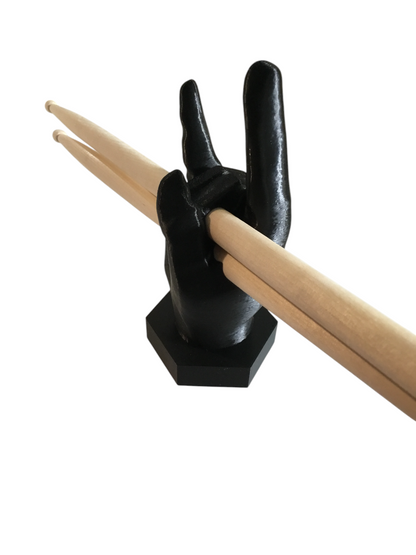 Rock-On Drumstick Holder Stand Display -Any Color SSWI, Heavy Metal Hand Gesture