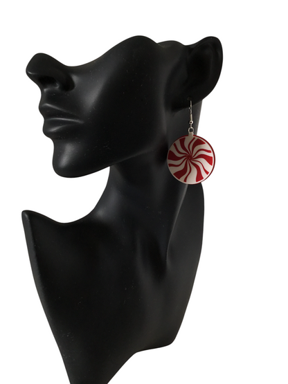 The White Stripes Jack White Peppermint Swirl Earrings 925 Sterling Silver Hooks