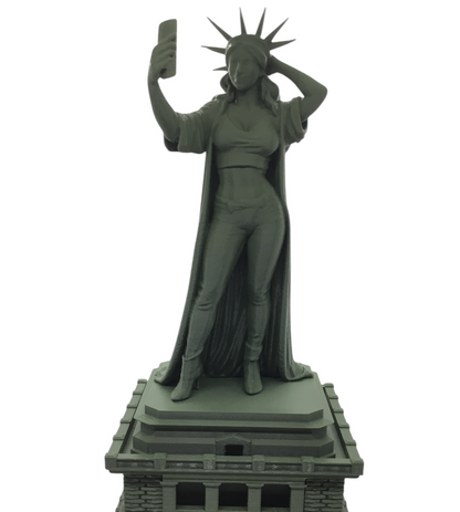 Modern Lady Liberty Statue of Liberty Selfie Style – 12” Tall Sculpture Souvenir