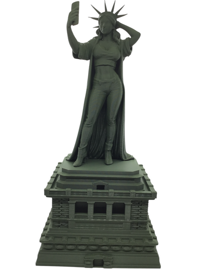 Modern Lady Liberty Statue of Liberty Selfie Style – 12” Tall Sculpture Souvenir
