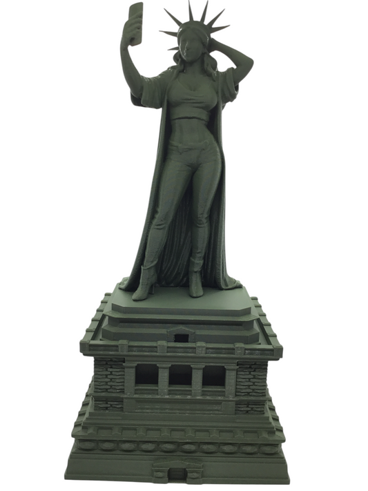 Modern Lady Liberty Statue of Liberty Selfie Style – 12” Tall Sculpture Souvenir