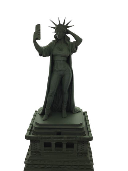 Modern Lady Liberty Statue of Liberty Selfie Style – 12” Tall Sculpture Souvenir