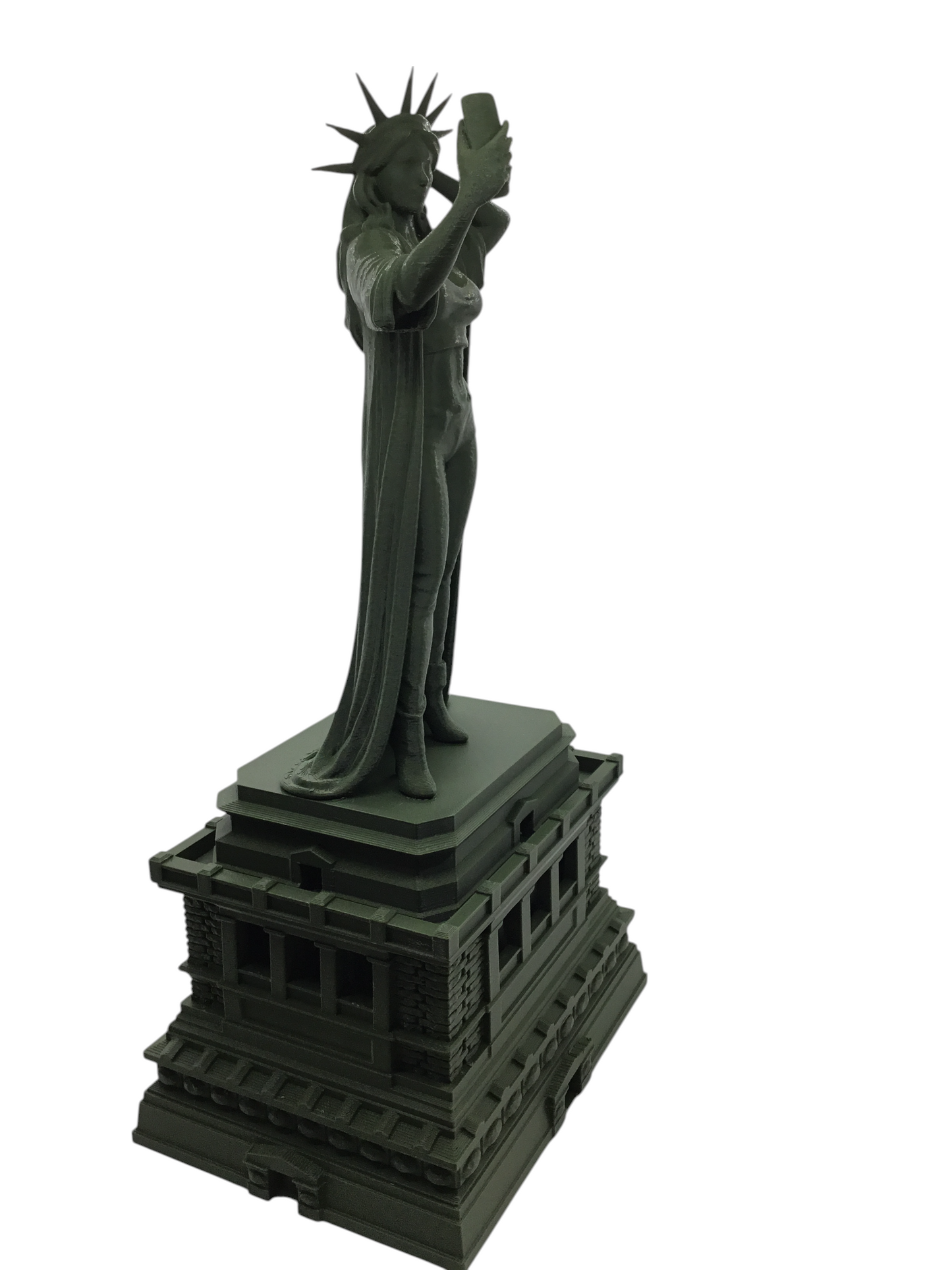 Modern Lady Liberty Statue of Liberty Selfie Style – 12” Tall Sculpture Souvenir