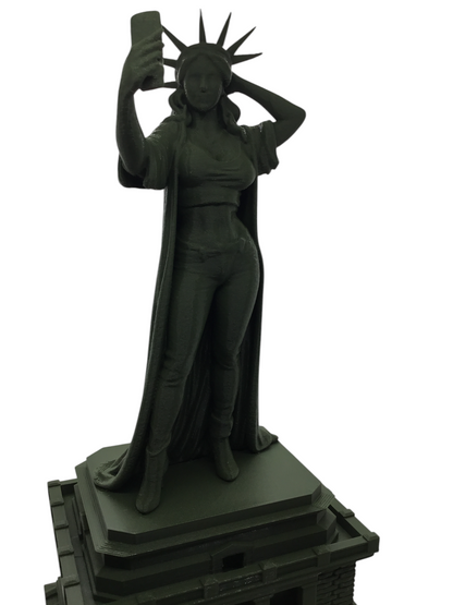 Modern Lady Liberty Statue of Liberty Selfie Style – 12” Tall Sculpture Souvenir