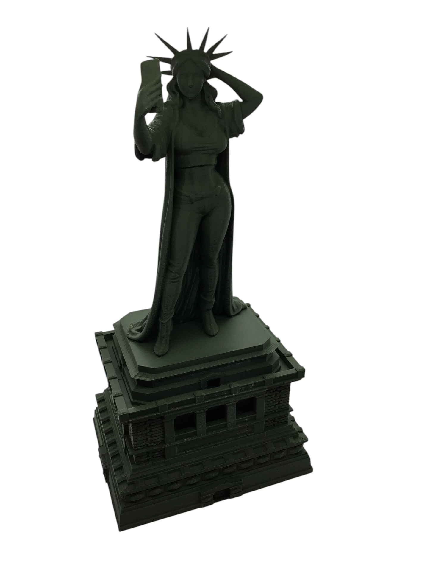 Modern Lady Liberty Statue of Liberty Selfie Style – 12” Tall Sculpture Souvenir