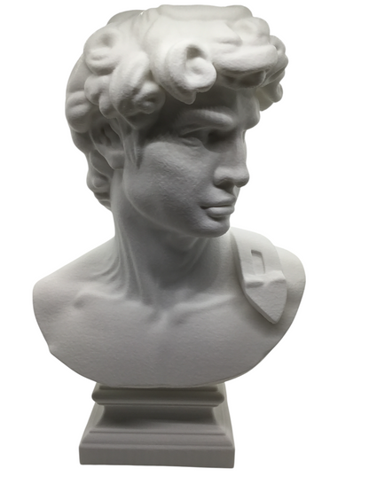 Large Michelangelo David Bust – 12” Statue – Classic Renaissance Sculpture