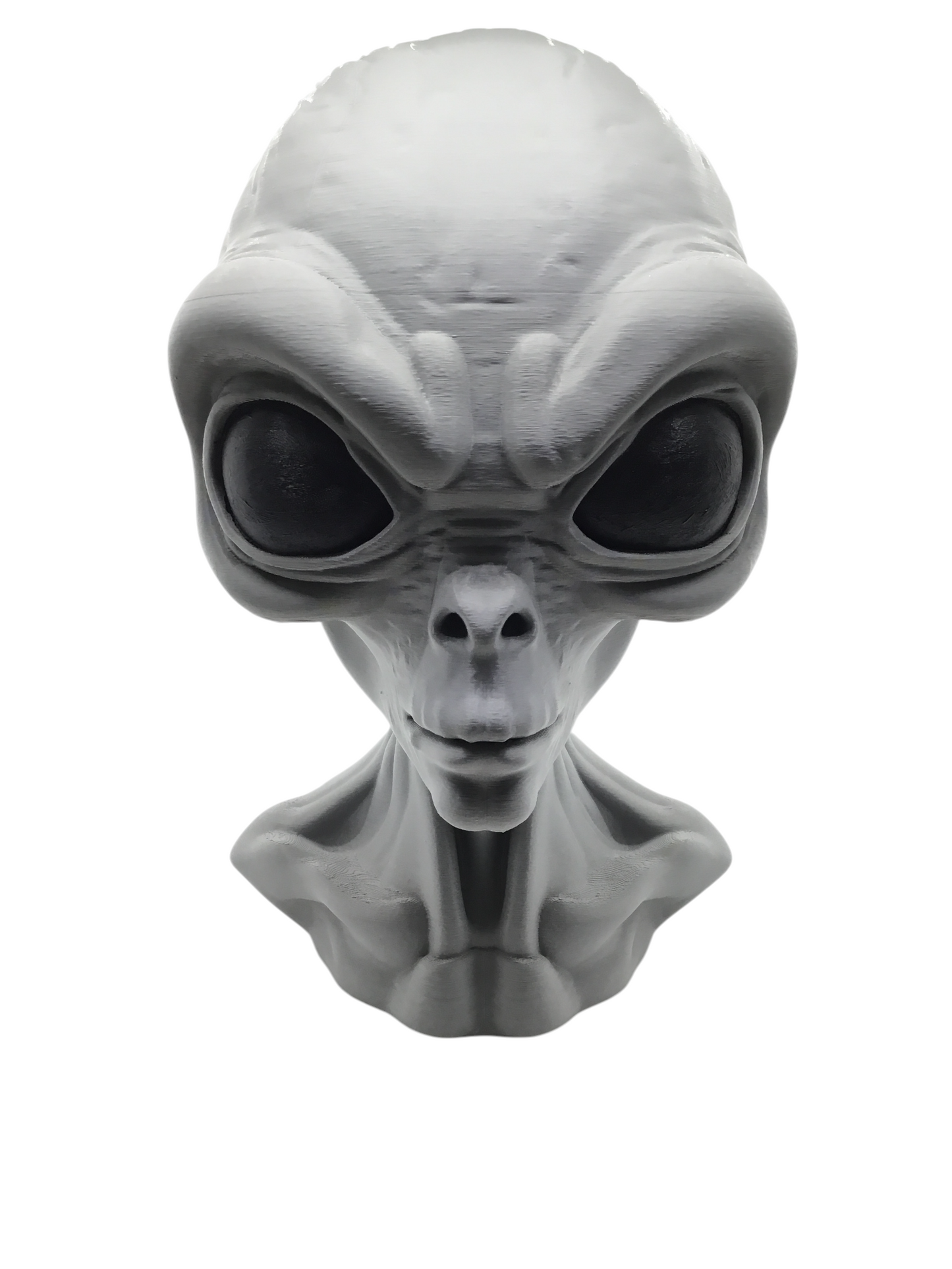 Large Alien Bust Sculpture 12.5" Detailed Grey Martian Head Sci-Fi Decor Statue