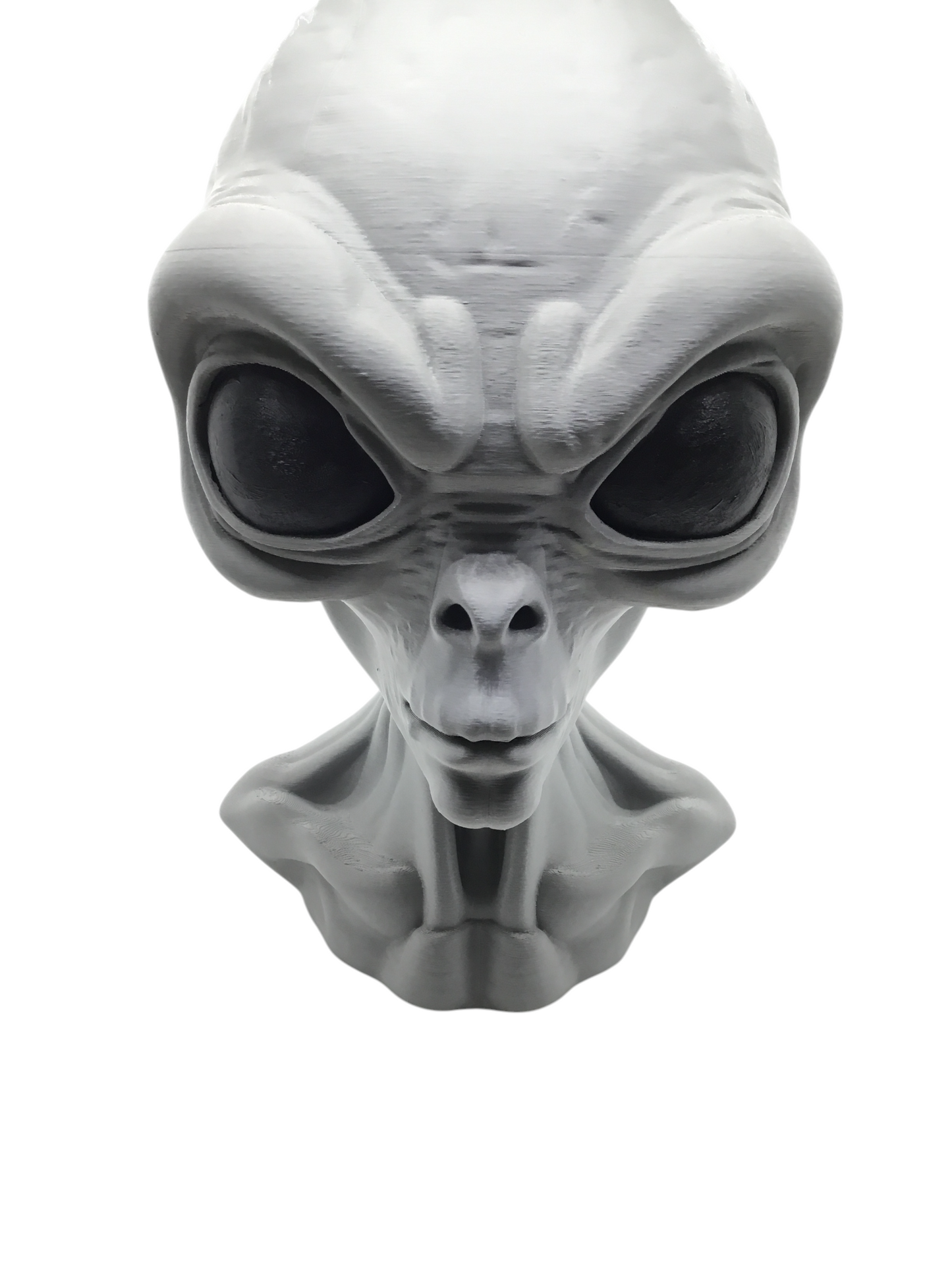Large Alien Bust Sculpture 12.5" Detailed Grey Martian Head Sci-Fi Decor Statue