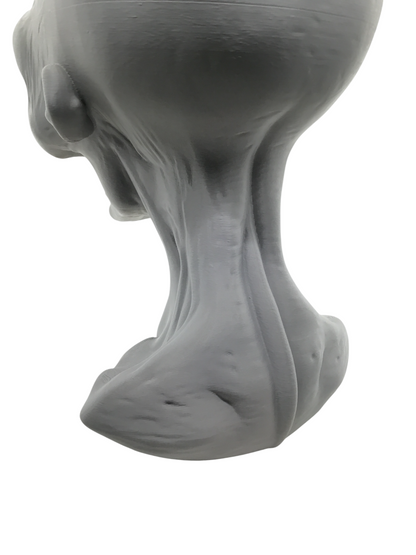 Large Alien Bust Sculpture 12.5" Detailed Grey Martian Head Sci-Fi Decor Statue