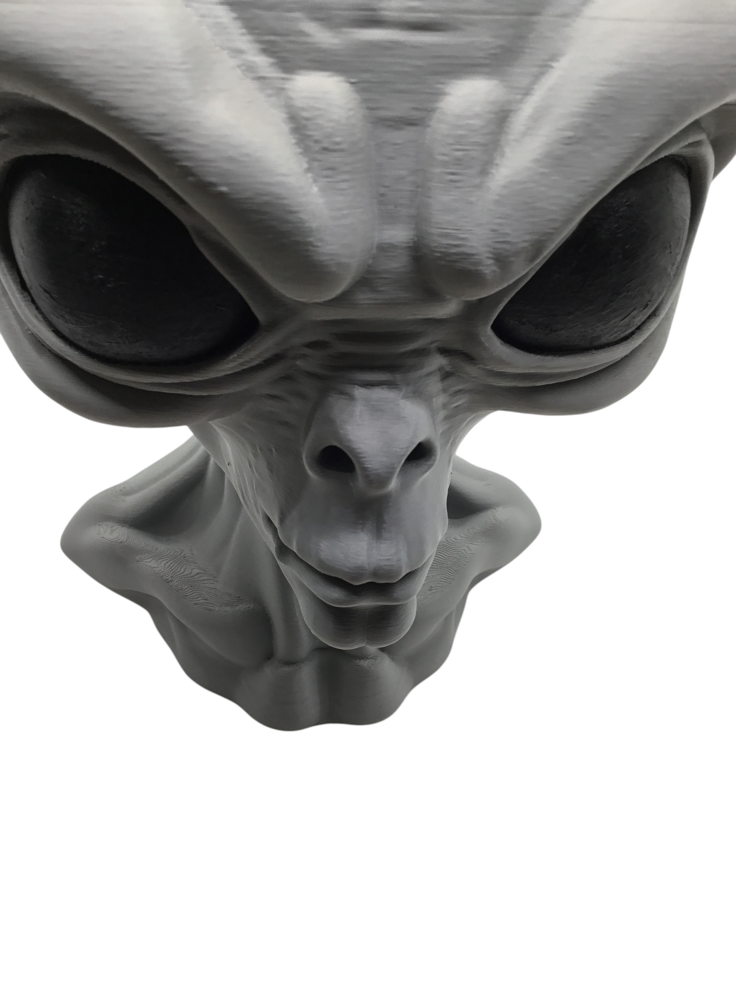 Large Alien Bust Sculpture 12.5" Detailed Grey Martian Head Sci-Fi Decor Statue