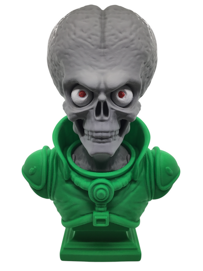 Large 12" Detailed Mars Attacks Alien Martian Sculpture Head Sci-Fi Décor Statue