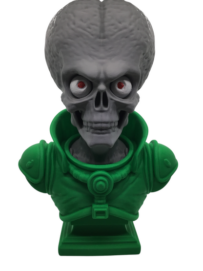 Large 12" Detailed Mars Attacks Alien Martian Sculpture Head Sci-Fi Décor Statue