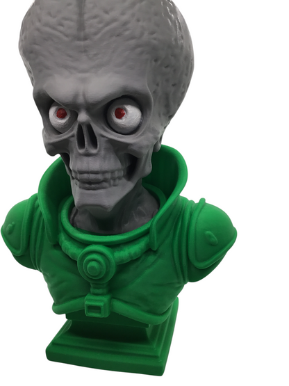 Large 12" Detailed Mars Attacks Alien Martian Sculpture Head Sci-Fi Décor Statue
