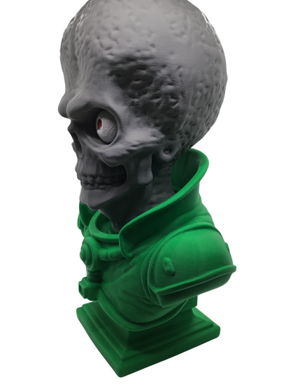 Large 12" Detailed Mars Attacks Alien Martian Sculpture Head Sci-Fi Décor Statue