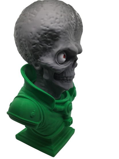 Large 12" Detailed Mars Attacks Alien Martian Sculpture Head Sci-Fi Décor Statue