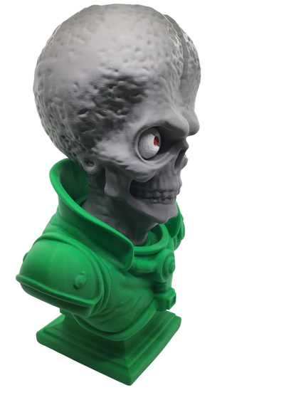 Large 12" Detailed Mars Attacks Alien Martian Sculpture Head Sci-Fi Décor Statue