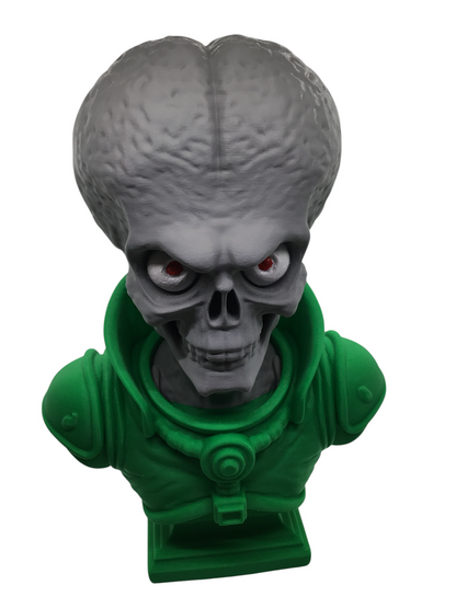 Large 12" Detailed Mars Attacks Alien Martian Sculpture Head Sci-Fi Décor Statue