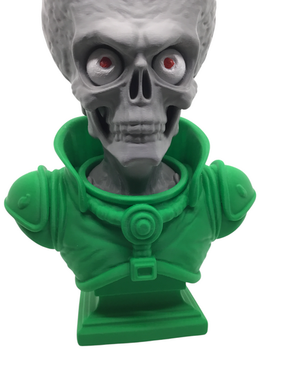 Large 12" Detailed Mars Attacks Alien Martian Sculpture Head Sci-Fi Décor Statue
