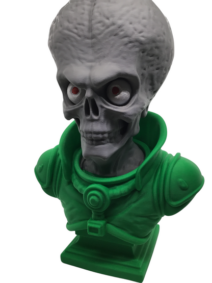 Large 12" Detailed Mars Attacks Alien Martian Sculpture Head Sci-Fi Décor Statue