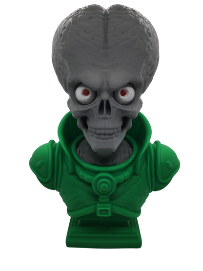Large 12" Detailed Mars Attacks Alien Martian Sculpture Head Sci-Fi Décor Statue