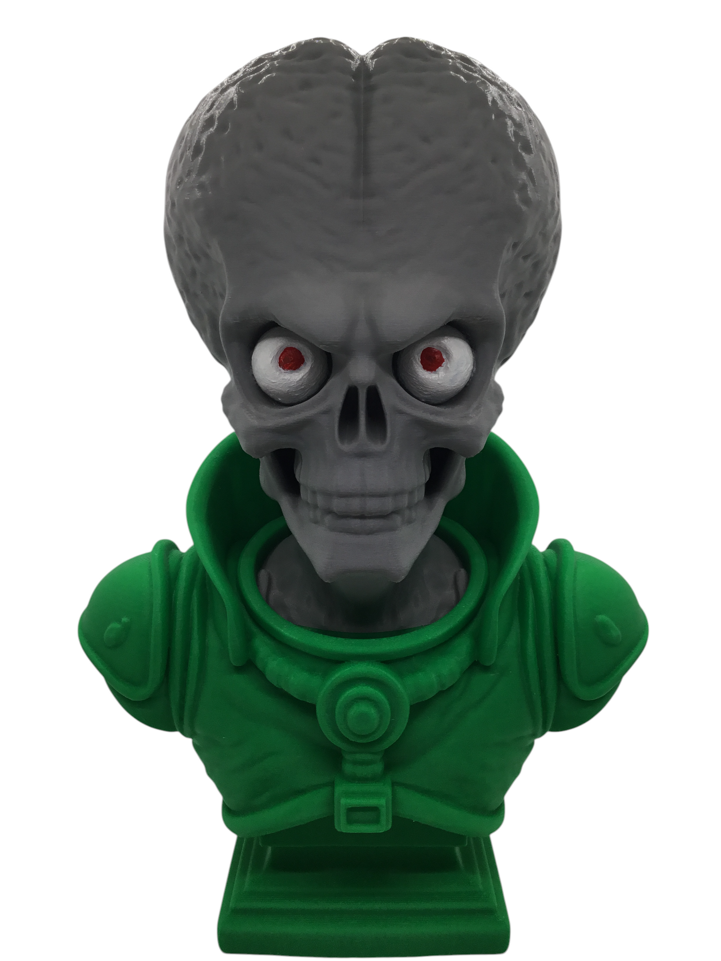 Large 12" Detailed Mars Attacks Alien Martian Sculpture Head Sci-Fi Décor Statue