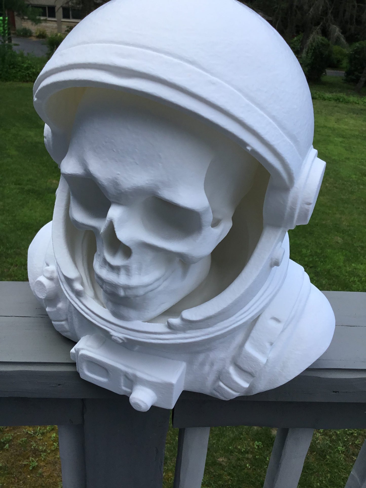 Custom 13" Astronaut Skull Helmet Display Bust Space Art Sculpture Unique Decor