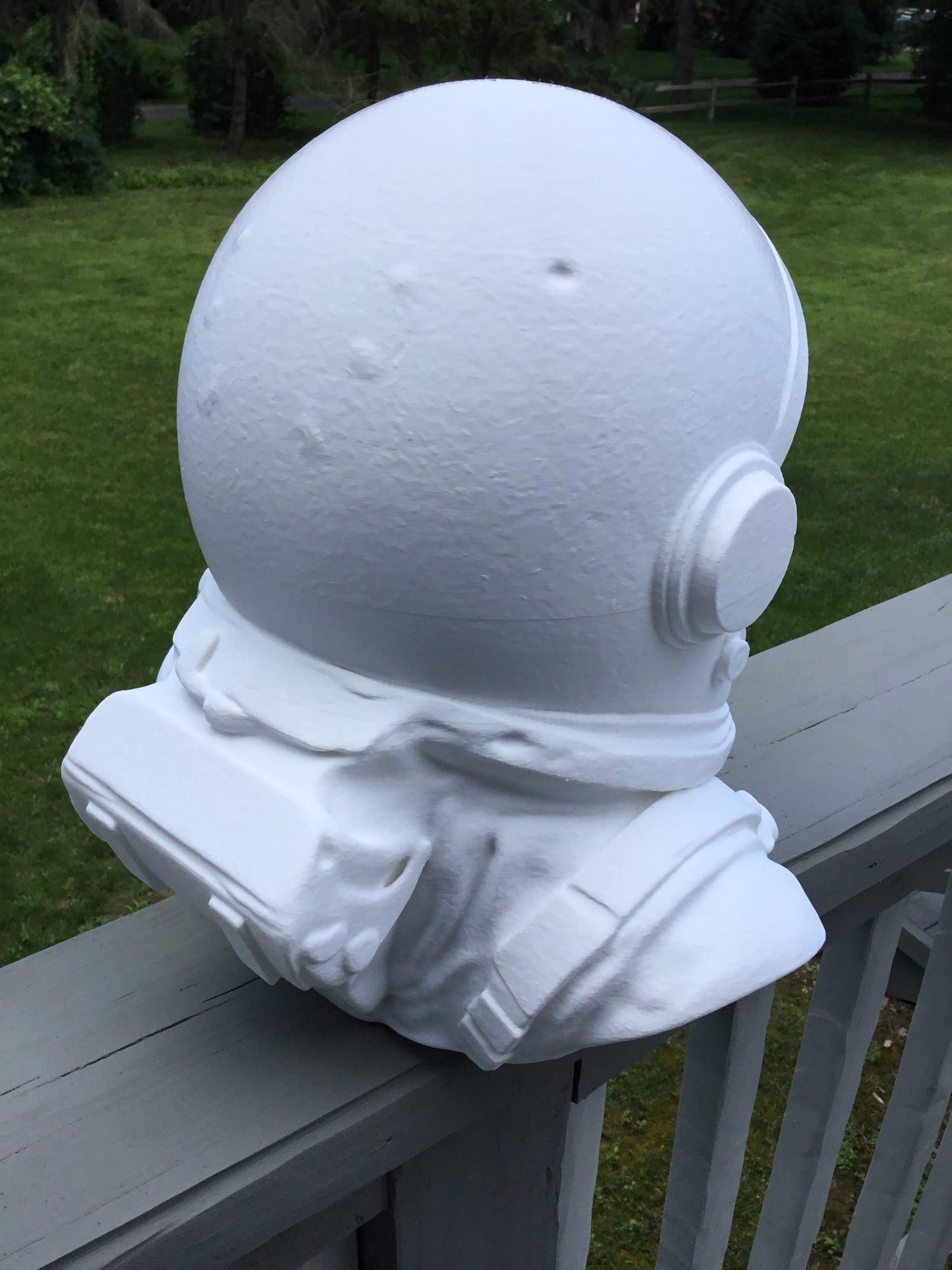 Custom 13" Astronaut Skull Helmet Display Bust Space Art Sculpture Unique Decor