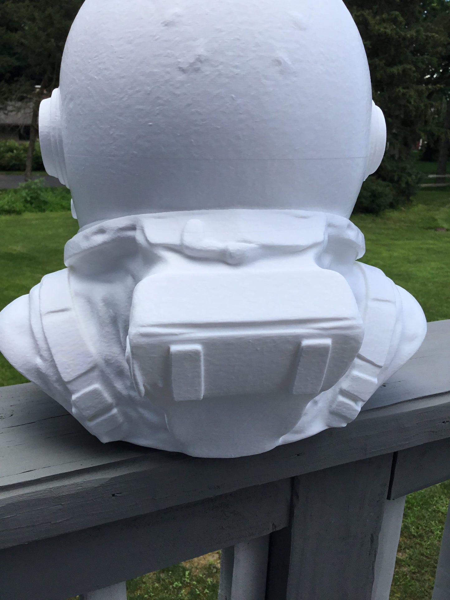 Custom 13" Astronaut Skull Helmet Display Bust Space Art Sculpture Unique Decor