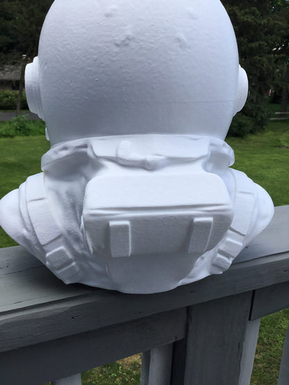 Custom 13" Astronaut Skull Helmet Display Bust Space Art Sculpture Unique Decor