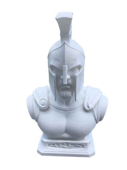 Custom 13" Ares God of War Bust Spartan Helmet Sculpture Greek Mythology Art
