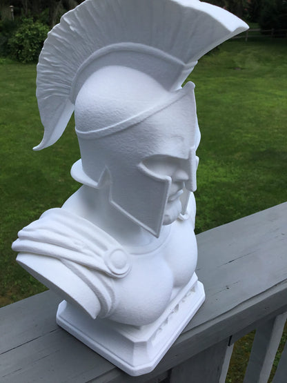Custom 13" Ares God of War Bust Spartan Helmet Sculpture Greek Mythology Art