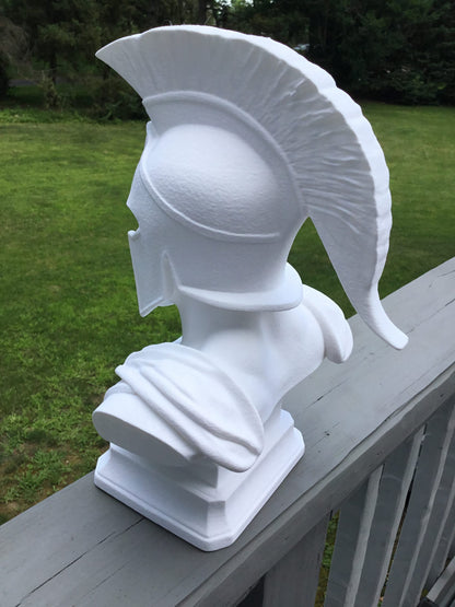 Custom 13" Ares God of War Bust Spartan Helmet Sculpture Greek Mythology Art