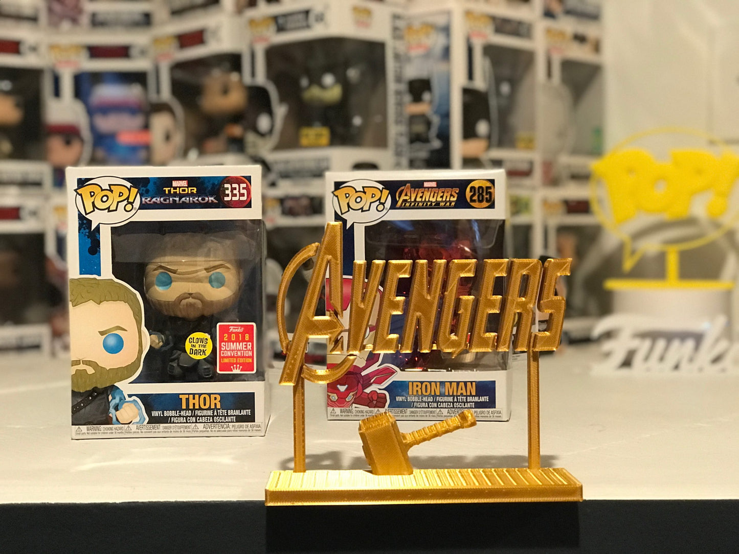 Thor Display Sign Stand Avengers POP Dorbz Wobblers Collectibles