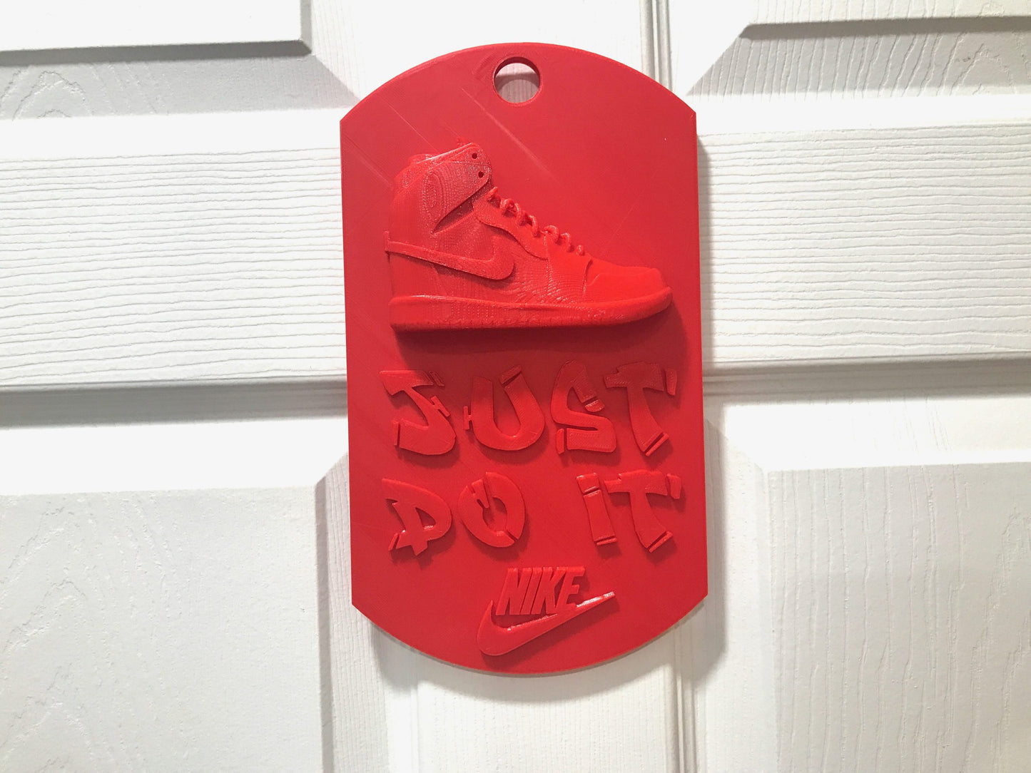 Nike Air Jordan JUST DO IT Dog Tag Wall / Door Sign