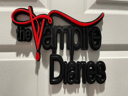 The Vampire Diaries Wall Display - Black | Red V