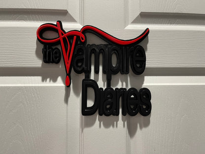 The Vampire Diaries Wall Display - Black | Red V