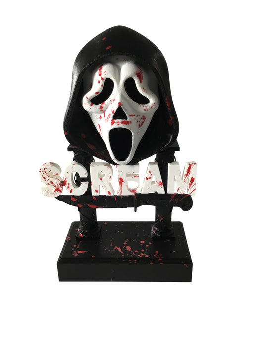 Scream Ghostface Horror Display Sign Blood Splatter 9.5" Movie Bust Ghost Face