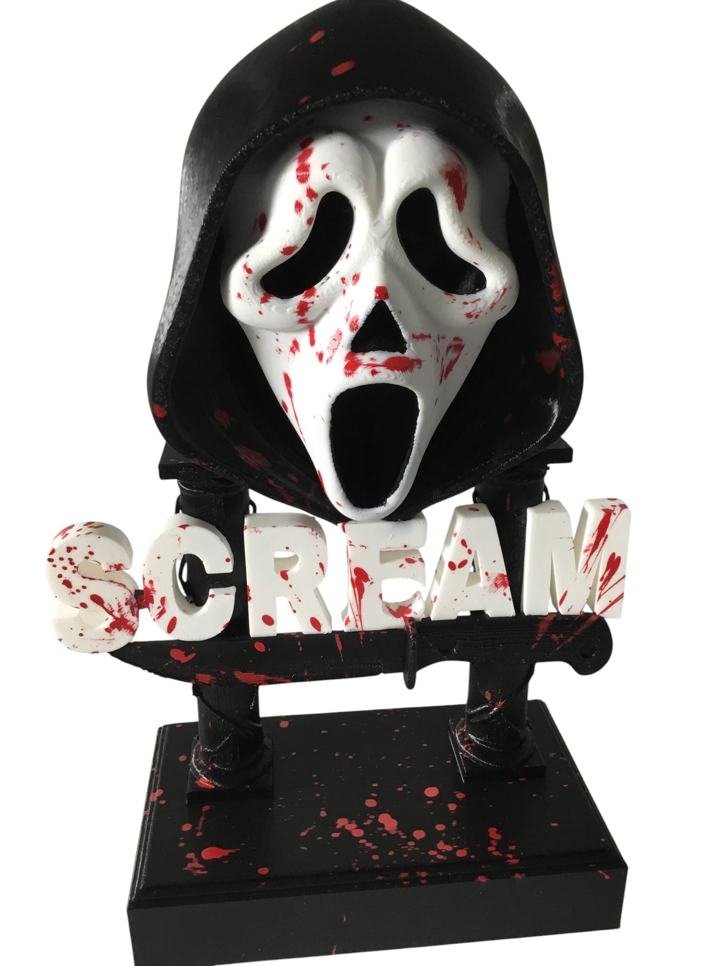 Scream Ghostface Horror Display Sign Blood Splatter 9.5" Movie Bust Ghost Face