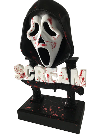 Scream Ghostface Horror Display Sign Blood Splatter 9.5" Movie Bust Ghost Face