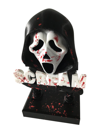 Scream Ghostface Horror Display Sign Blood Splatter 9.5" Movie Bust Ghost Face